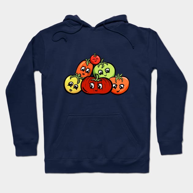 Cheeky Cartoon Tomato Varieties Characters Garden Tips Toons Hoodie by Garden Tips Toons